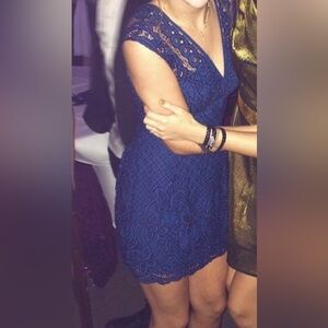 Free People Blue Lace Dress XS